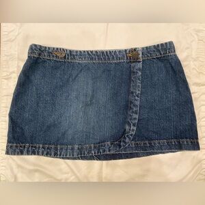 Urban Outfitters 2000's Wrap Denim Mini Skirt Bella Hadid style Vintage Y2K